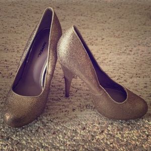 Gold heels.
